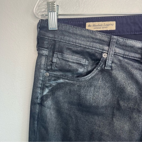 AG Womens Absolute Legging Skinny Jeans Coated Black Sz 29 Low Rise Retro 90s - Picture 3 of 12